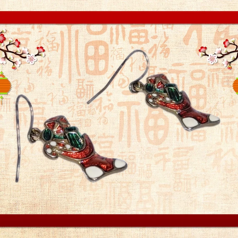 Stockings Full of Gifts Christmas Earrings